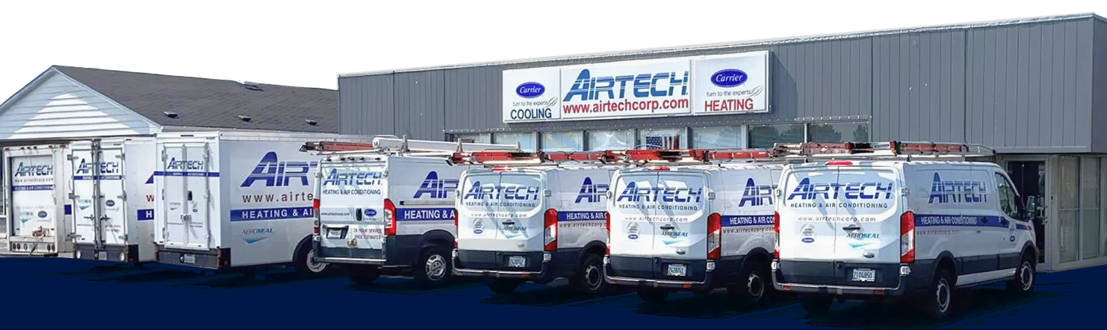 airtech vans in front of the office building
